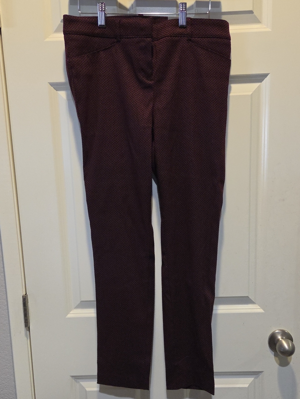 Van Heusen Slim Ponte Pants in Deep Burgundy 6SHORT